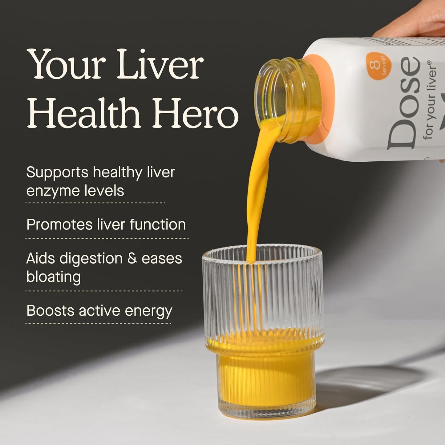 DOSE for Your Liver Cleanse Detox & Repair, Organic Milk Thistle Supplement with Turmeric, Dandelion, Ginger, and Orange, Promotes Optimal Liver Function,16oz Bottle, 6 Pack (6 Week Supply)