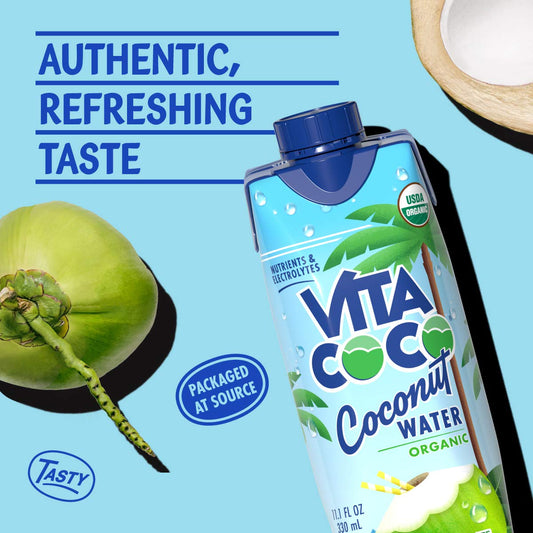 Vita Coco Coconut Water, Pure Organic | Refreshing Coconut Taste | Natural Electrolytes | Vital Nutrients