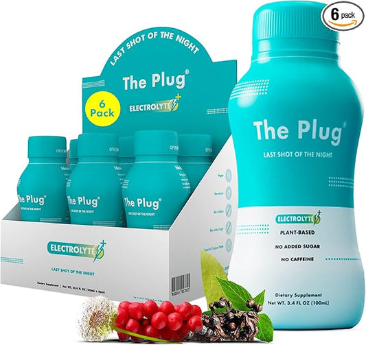 The Plug- Liver Cleanse Detox & Repair Drink - Plant Based Herbal Electrolyte Drink for Liver Support & Health, Bloating Relief, Restore Antioxidants & Minerals | Liver Complex Energy Drink (6-Pack)