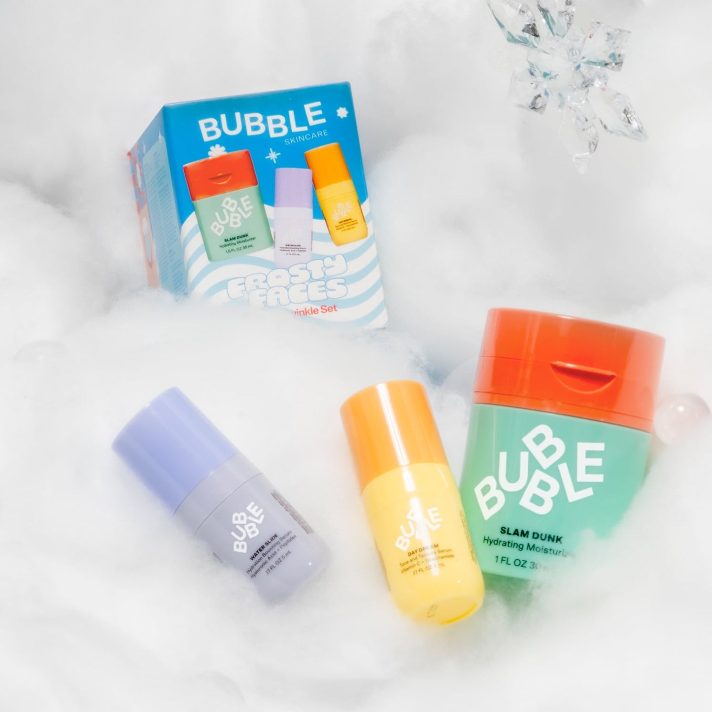 Bubble Frosty Faces Holiday Gift Set, 3 Pieces with Slam Dunk 30ml, Water Slide 5ml, and Day Dream 5ml