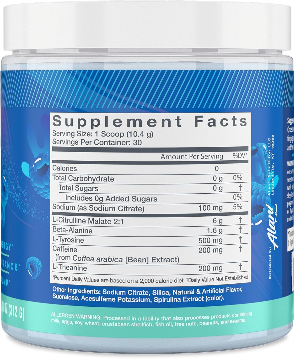 Alani Nu Pre-Workout Supports Energy|Endurance and Pump- Breezeberry| (10.27 oz. / 30 Servings)