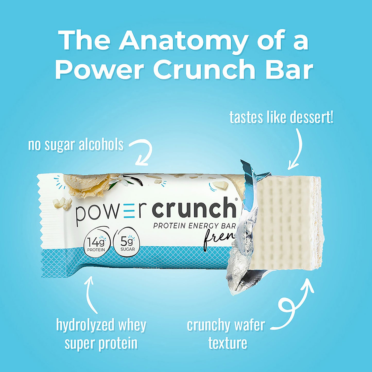 Crunch-Power Crunch Original Protein Energy Bars | French Vanilla Cream | 1.4 oz(5 Count)