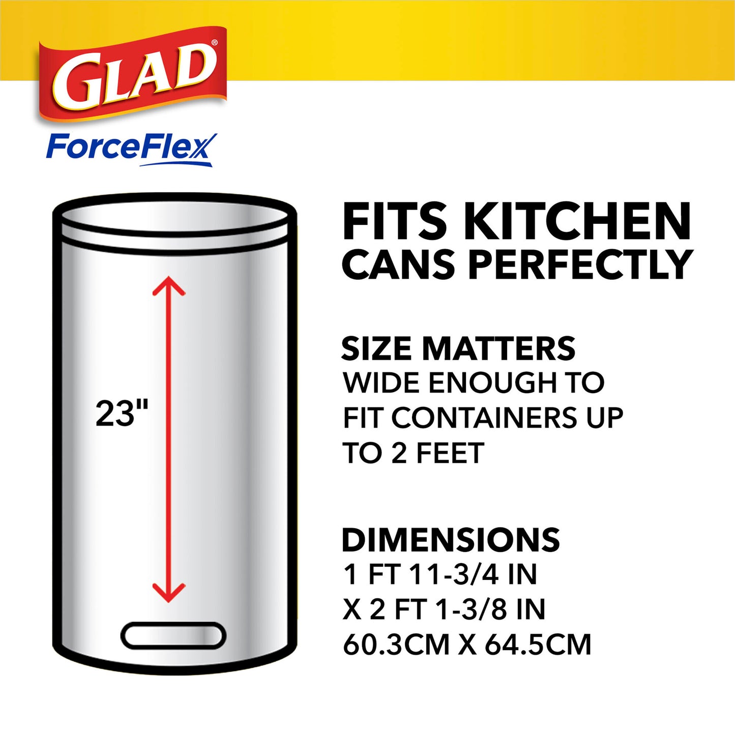 Glad|ForceFlex Tall Kitchen Drawstring Trash Bags|13 Gallon, Gain Fresh Clean with Febreze Freshness-(120 Count)