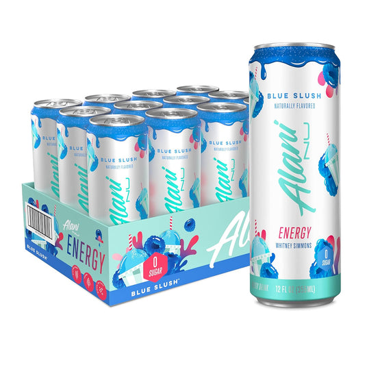 Alani Nu Energy Drink - Blue Slush (12 Drinks, 12 Fl. Oz. Each)