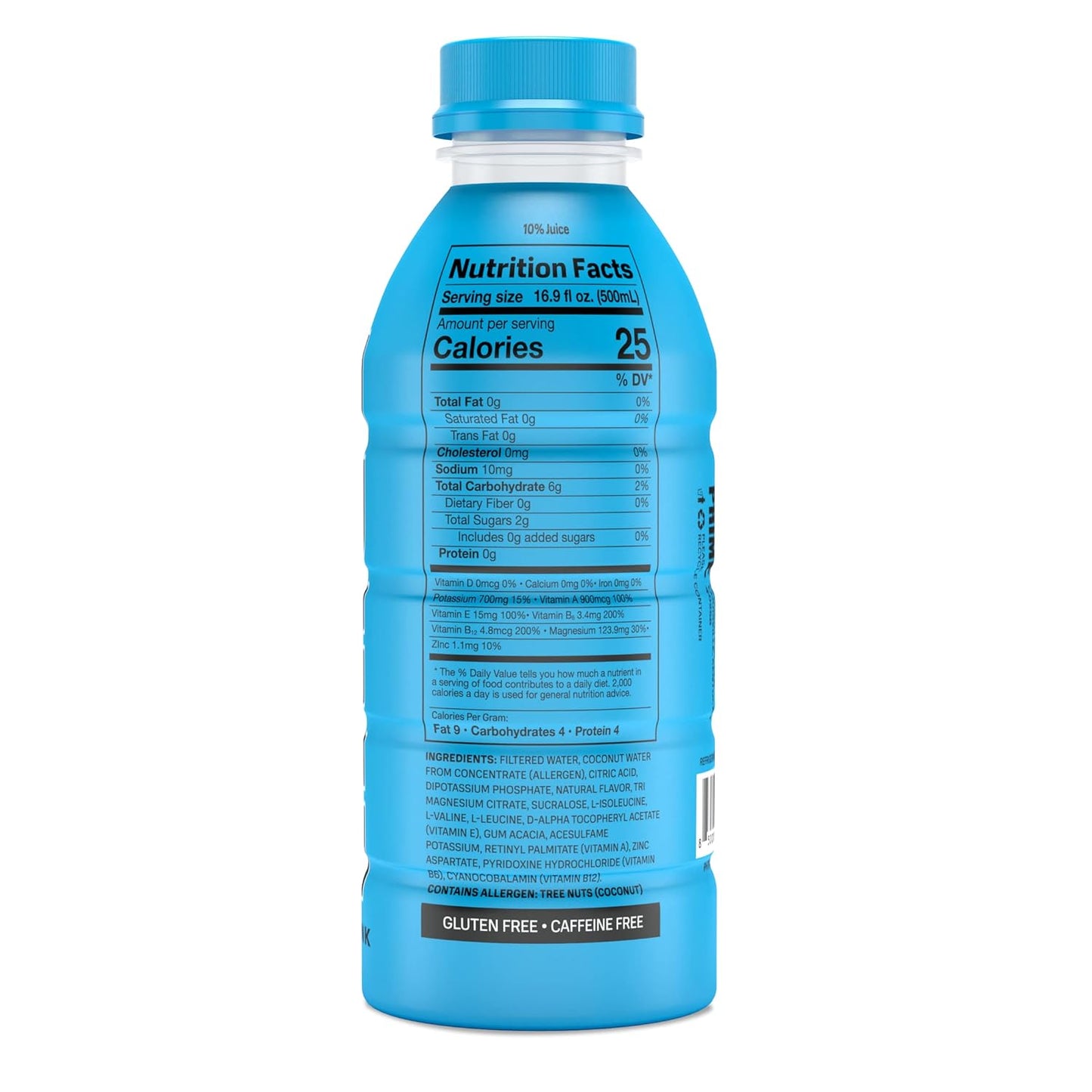 Prime Hydration with BCAA Blend for Muscle Recovery - Blue Raspberry (12 Drinks, 16 Fl Oz. Each)