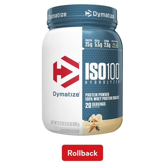 Dymatize Nutrition|Gourmet Vanilla|Dymatize ISO100 Hydrolyzed Whey Isolate Protein Powder-(20 Servings)