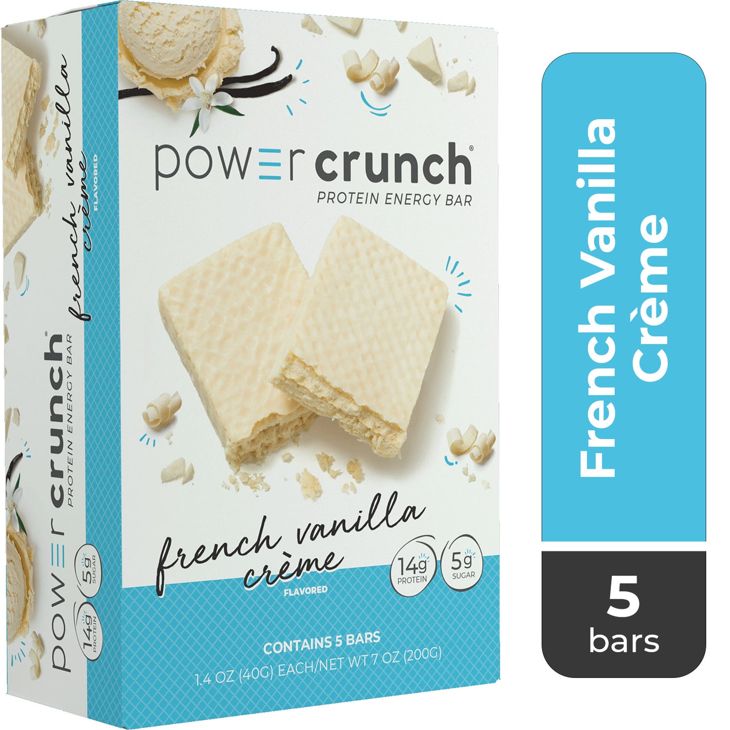 Crunch-Power Crunch Original Protein Energy Bars | French Vanilla Cream | 1.4 oz(5 Count)