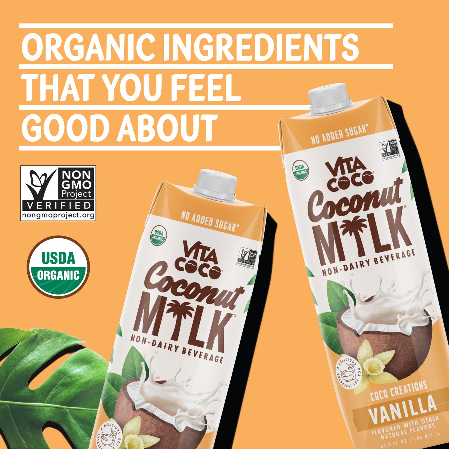 Vita Coco Vanilla Organic Coconut Milk| Plant Based| Dairy Free Milk Alternative| Gluten Free| Unsweetened - 33.8 Fl Oz (Pack of 6)