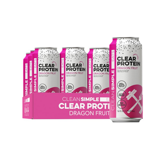 Clean Simple Eats|Clear Protein Drink|Grass-Fed Whey Protein|Dragon Fruit-(12 Drinks , 16 Fl Oz. Each)