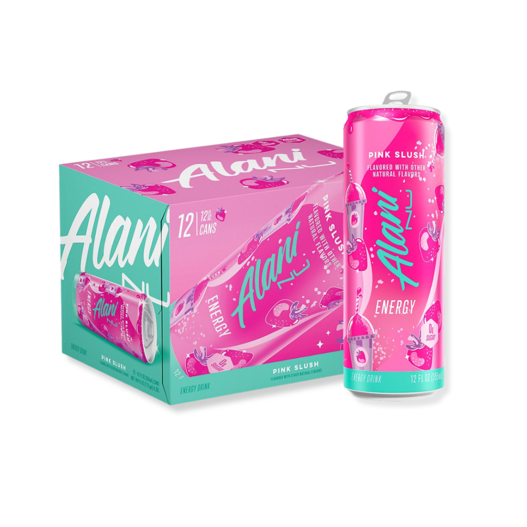 Alani Nu Energy Drink|Pink Slush|by Paris Hilton-(12 Drinks 12 Fl Oz. Each)