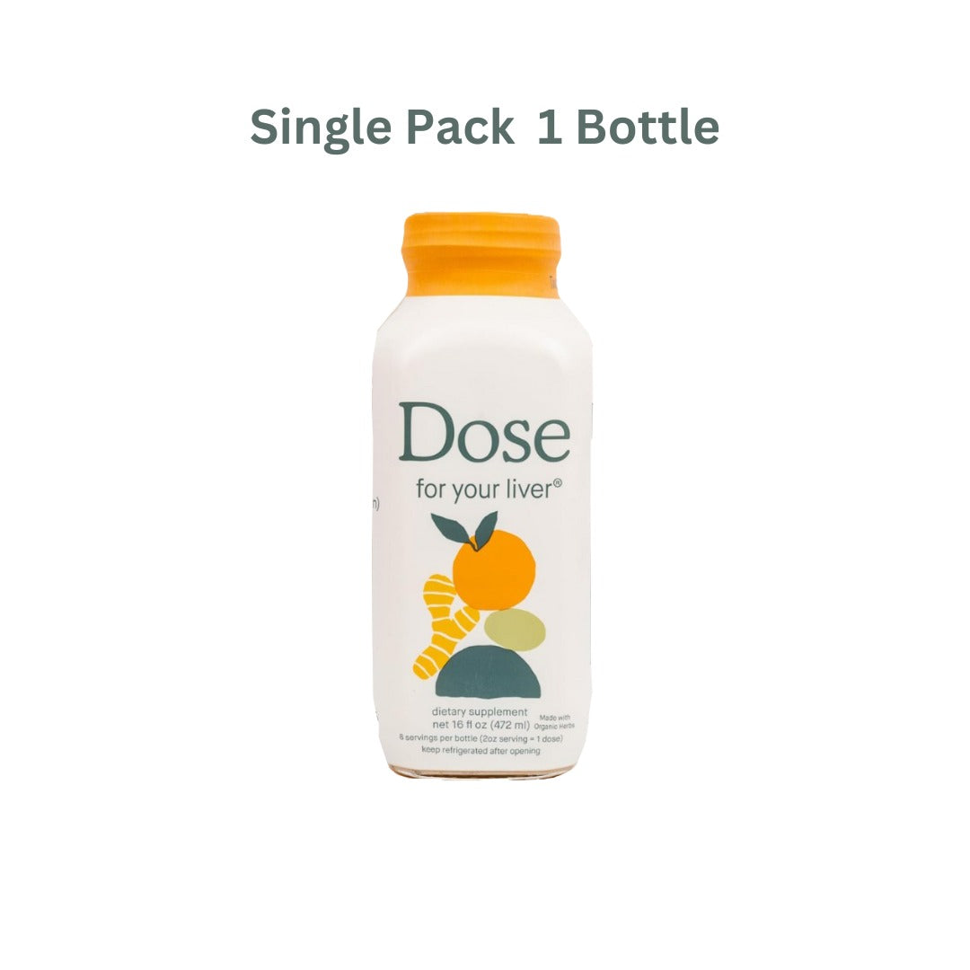 DOSE for Your Liver Cleanse Detox & Repair, Organic Milk Thistle Supplement with Turmeric, Dandelion, Ginger, and Orange, Promotes Optimal Liver Function,16oz Bottle(1 Pack )