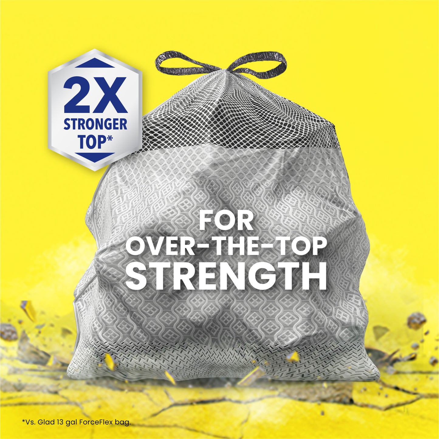 Glad ForceFlex|MaxStrength Tall Kitchen Drawstring Trash Bags|13 Gallon, Gain Lavender(40 Count)