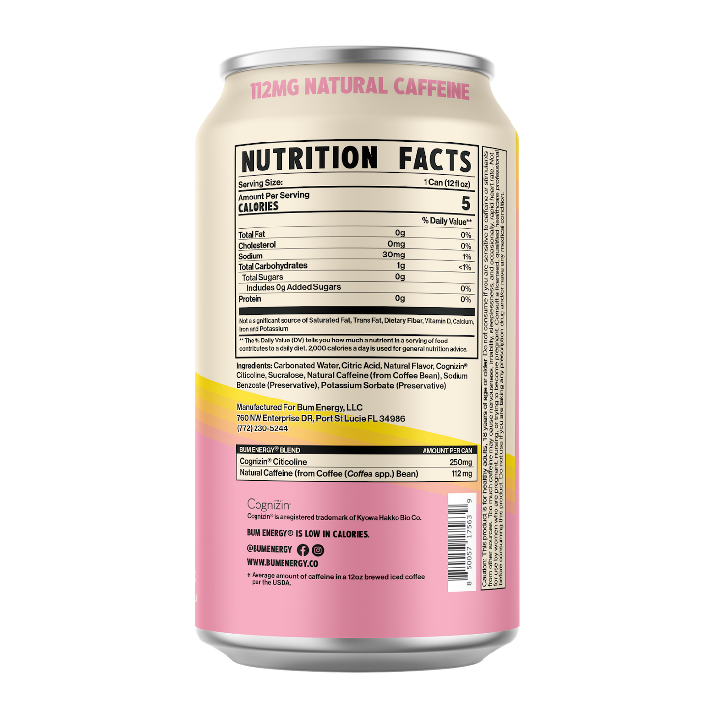 BUM Energy Drink|Pink Lemonade Flavor-(12 Drinks, 12 Fl. Oz. Each)