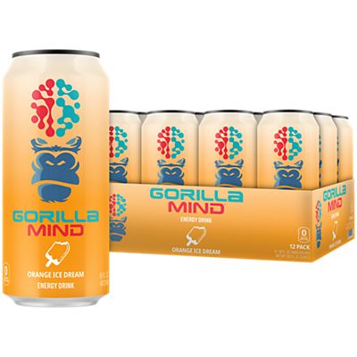 Gorilla Mind Energy Drink -Orange Ice Dream (12 Drinks 16 Fl Oz. Each)