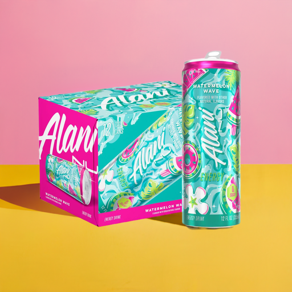 Alani Nu Energy Drink|Watermelon Wave-(12 Drinks, 12 Fl. Oz. Each)