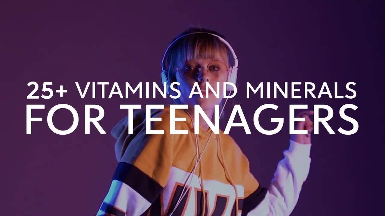 Codeage|Teen Fermented Multivitamin|25+ Daily Vitamins & Minerals for Teenagers, Boys & Girls Aged 12-18 (60 Capsules)