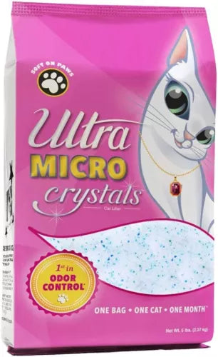 Ultra-Micro Crystals Cat Litter | 99.9% Dust Free, Soft on Paws, Fragrance Free- 5 pounds